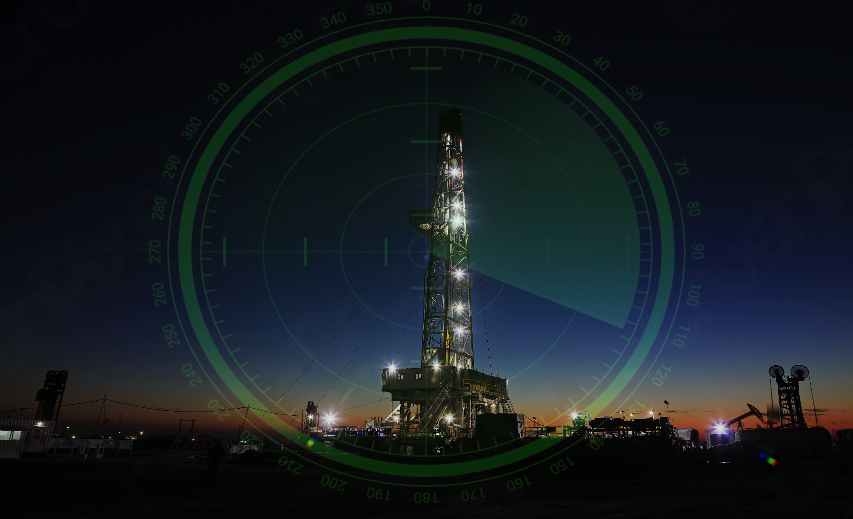 Radar Directional drilling rig at dusk with its radar brand graphic